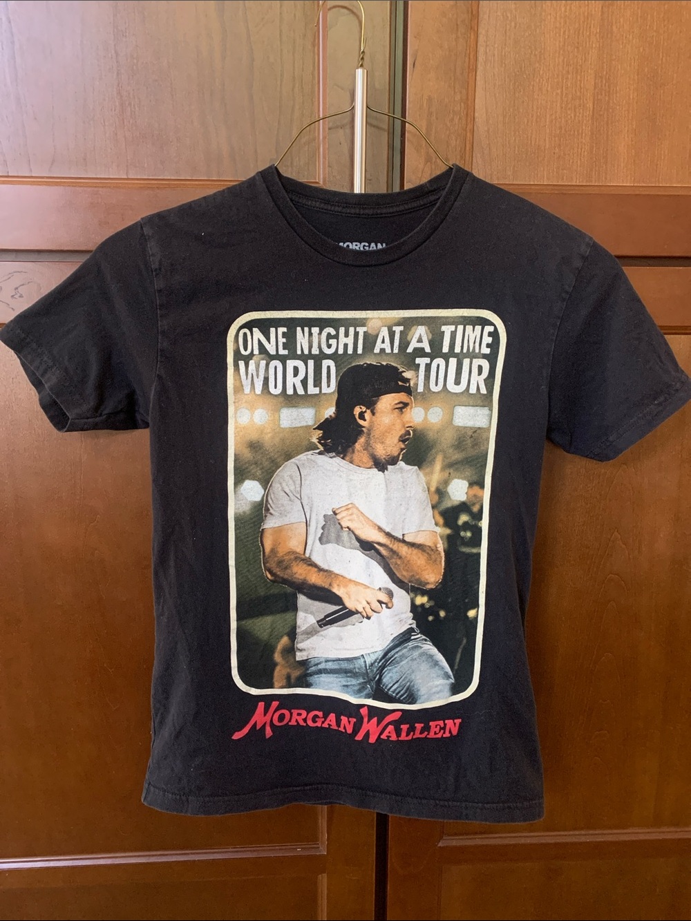 Morgan Wallen One Night at a Time World Tour Black T-Shirt Size SMALL Men Women